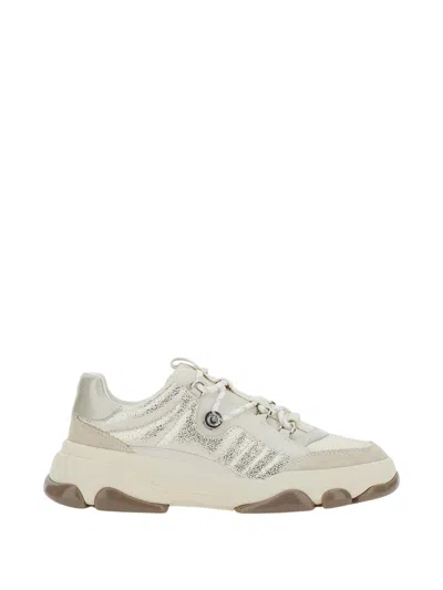 Pinko Chunky Sole Sneakers With Metallic Accents And Padded Collar In Multi