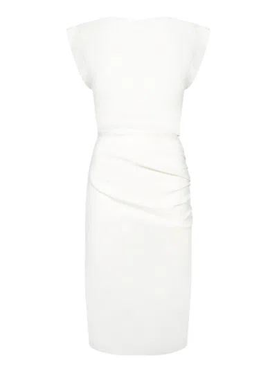 Pinko Cielo Buttoned Sleeveless Dress In White