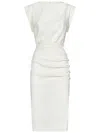 Pinko Knee Length Dress Cap Sleeves In White