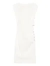 Pinko Knee Length Dress Cap Sleeves In White