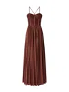 Pinko Pleated Maxi Dress With Spaghetti Straps