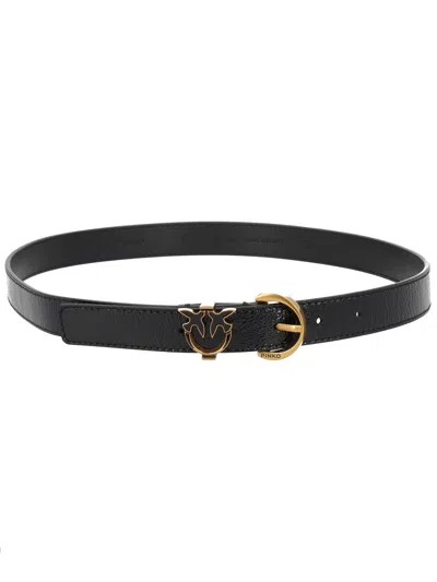 Pinko Black Hz Rc Polyurethane Polyester Viscose Belt
