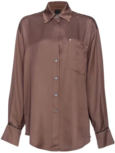 Pinko Ciotola Shirt In Brown/africa Earth