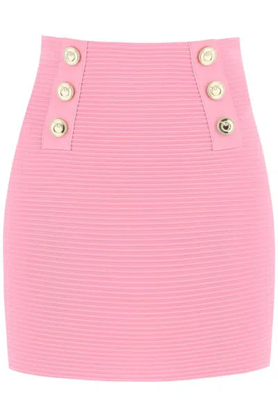 PINKO CIPRESSO MINI SKIRT WITH LOVE BIRDS BUTTONS