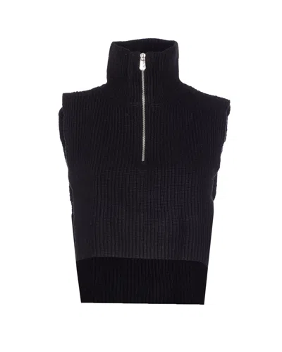 Pinko Cipro Knitted Neck Warmer With Zip In Black