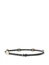 Pinko Circular-plaque Leather Belt In Black