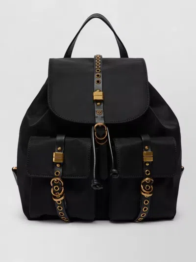 Pinko City Backpack Adjustable Straps Front Pockets Handle