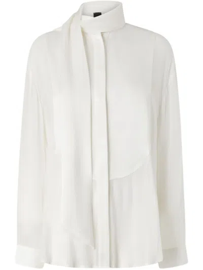 Pinko Civetta Shirt With Satin Insert In White