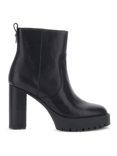 Pinko Clara Black Leather Ankle Boots