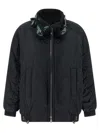 Pinko Clarinda Blue Jacket With Removable Sequin Collar And Drawstring Waist In Tech Fabric Woman In Blue