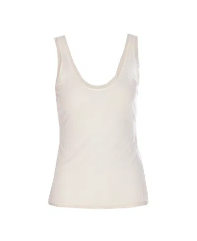 Pinko Clark Scoop Neck Tank Top In White