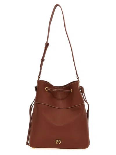 Pinko Classic Bucket Bag In Brown