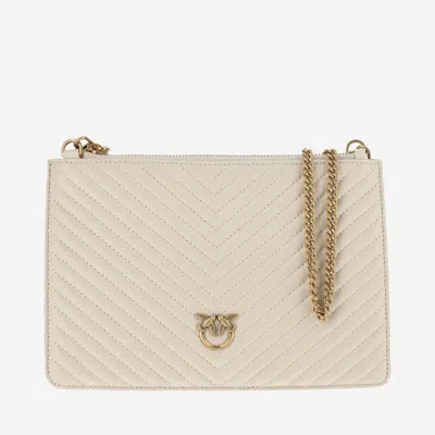 Pinko Classic Flat Chevron Clutch In White