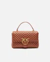 Pinko Classic Lady Love Bag Puff Chevron In Arabe-or Antique