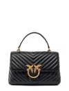 Pinko Classic Lady Love Bag Puff Chevron Handbag In Black