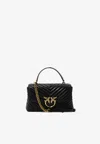 Pinko Classic Lady Love Quilted Leather Top Handle Bag In Black