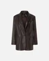 Pinko Single-breasted Blazer In Coffee Bean Brown