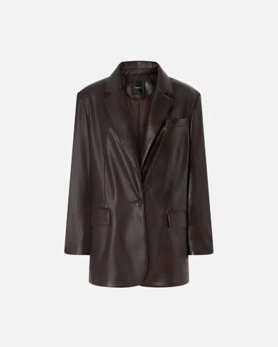 PINKO LEATHER-EFFECT CLASSIC BLAZER