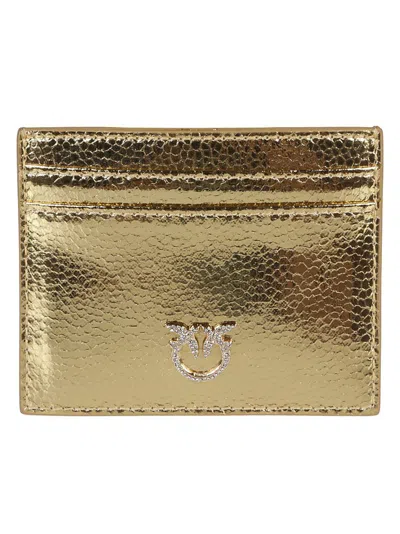 Pinko Classic Logo Detailed Card Holder In Gold