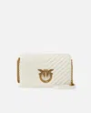 Pinko Classic Love Bag Click Chevron In White+white-antique Gold