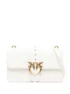 PINKO 'CLASSIC LOVE BAG ICON' WHITE SHOULDER BAG WITH LOGO PATCH IN SMOOTH LEATHER WOMAN