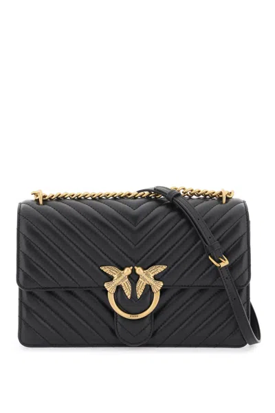 Pinko Classic Love Bag One Chevron Shoulder Bag In Black