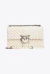 Pinko Classic Love Bag One Chevron In White+white-old Silver