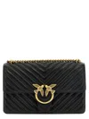 Pinko Love One Mini Matelassé Leather Shoulder Bag In Black