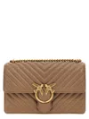 Pinko Love One Crossbody Chain Strap In Brown