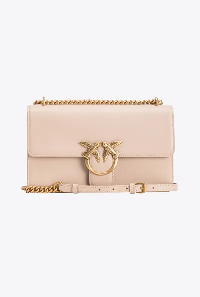 Pinko Classic Love Bag One Simply In Beige-smoke Grey-antique Gold