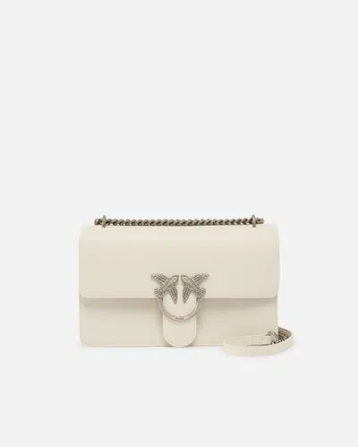 Pinko Classic Love Bag One Simply In White+white-old Silver