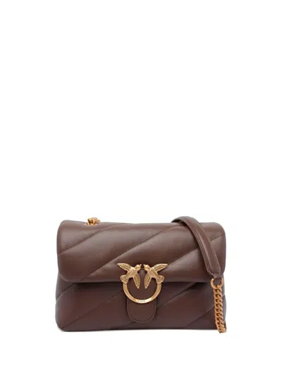 Pinko Classic `love` Bag Puff Maxi Quilt In Brown