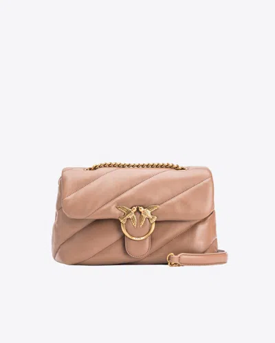 Pinko Classic Love Bag Puff Maxi Quilt In Ginger Biscuit-antique Gold