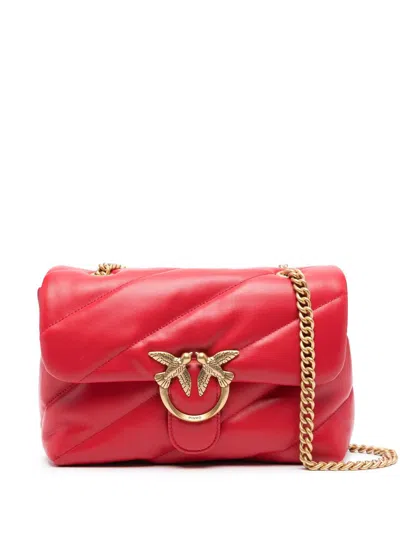 Pinko Classic Love Bag Puff Maxi Quilt In Rosso-antique Gold
