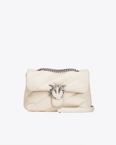 Pinko Classic Love Bag Puff Maxi Quilt In White+white-old Silver
