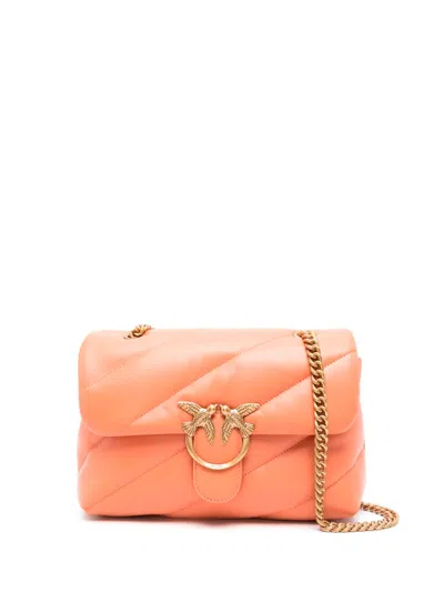 Pinko Classic Love Bag Puff Maxi Quilt In Brandy Orange-antique Gold
