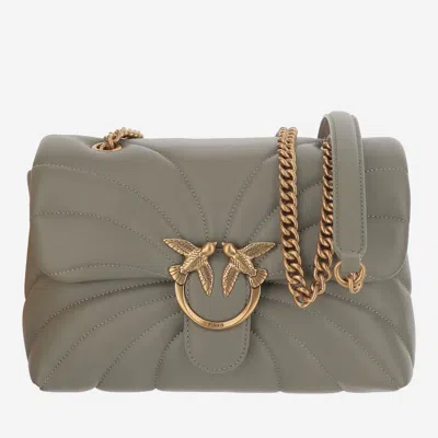 Pinko Classic Love Bag Puff Quilt Shoulder Bag In Green
