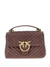 Pinko Classic Love Chevron Tote Bag In Blue