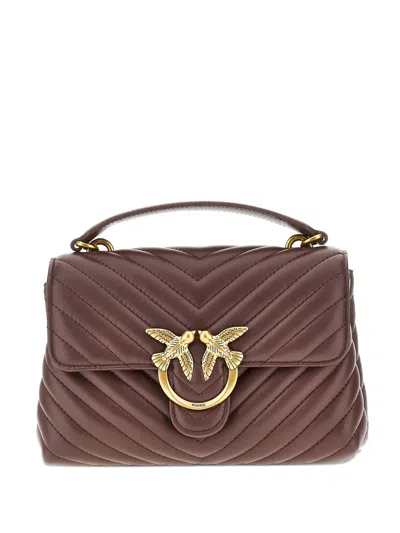 Pinko Classic Love Chevron Tote Bag In Blue