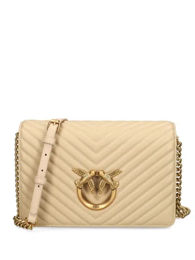 Pinko Classic Love Click Cross Body Bag In Neutrals