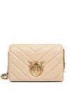 Pinko Quilted Shoulder Bag In Neutrals