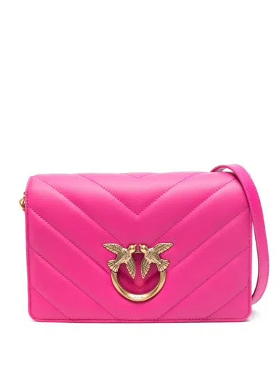 Pinko Classic Love Click Quilted Shoulder Bag In Pink