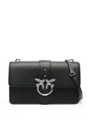 Pinko Rectangular Chain Strap Shoulder Bag With Metal Hardware And Front Embellishment In Black