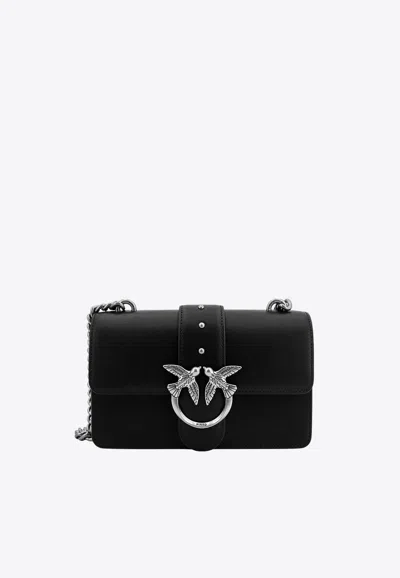 Pinko Classic Love Leather Crossbody Bag In Black