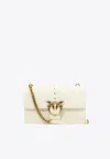 Pinko Classic Love Leather Crossbody Bag In White