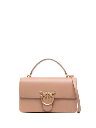 Pinko Classic `love Light Simply` Handbag In Brown