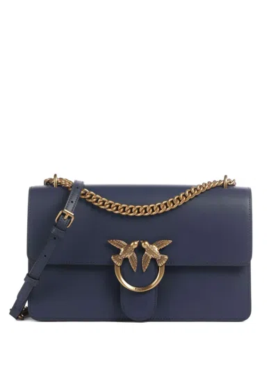 Pinko Classic Love One Chain Crossbody Bag In Blue