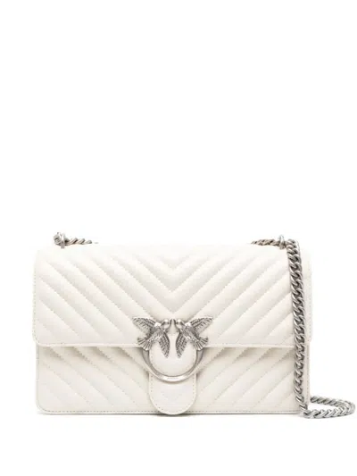Pinko Classic Love One Shoulder Bag In White