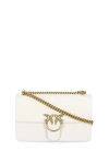 Pinko Love One Classic Leather Crossbody Bag In White