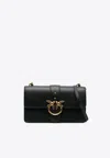 Pinko Classic Love One Simply Leather Crossbody Bag In Black
